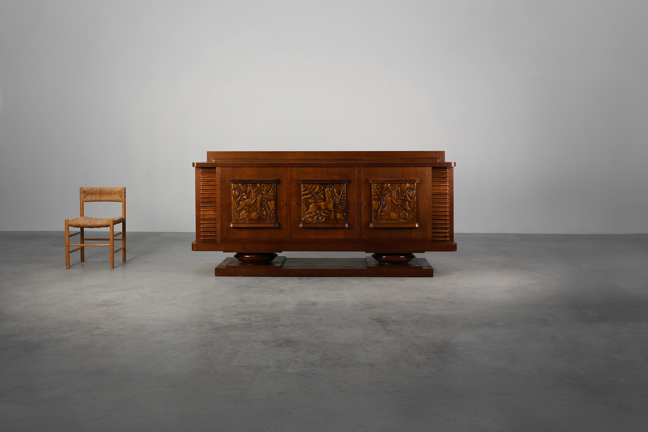 French Art Deco Oak Sideboard by Jacques Klein, circa 1925thumbnail
